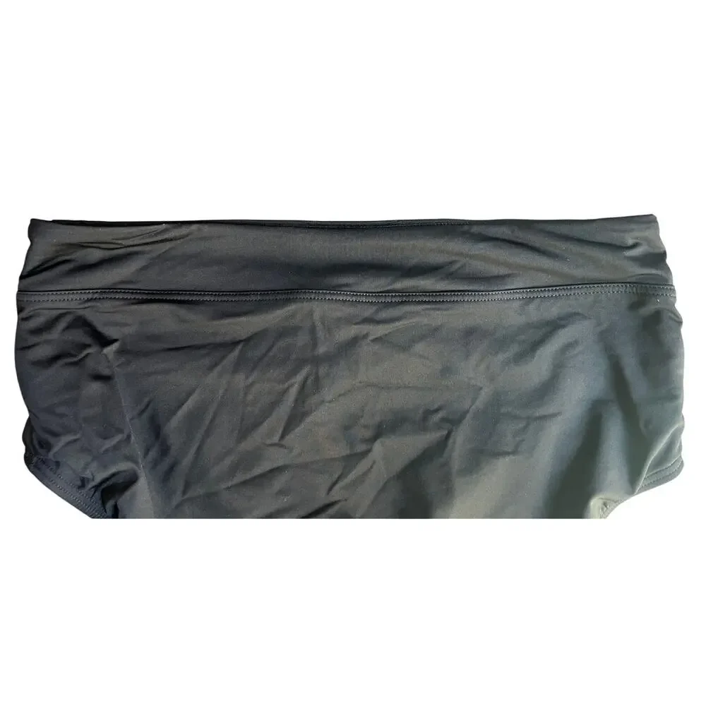 LANDS' END WOMENS SIZE 10 SWIM BIKINI BRIEF SWIM BOTTOM BLACK